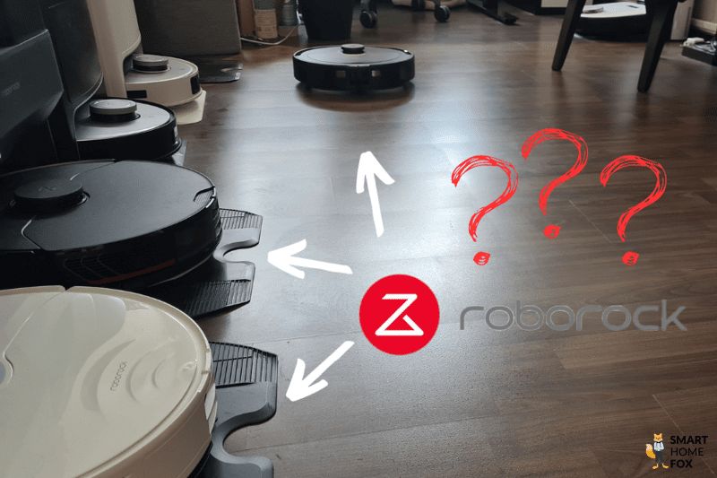 Zahlreiche Alternativen zu einem Roborock Saugroboter stehen auf dem Boden nebeneinander.